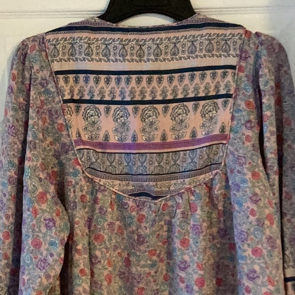 NWOT Lucky Brand Floral Boho Peasant Blouse, Size L - Picture 7 of 10